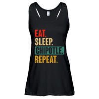 Eat Sleep Chipotle Repeat Funny Vintage Chipotle Lover Ladies Essential Flowy Tank