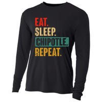 Eat Sleep Chipotle Repeat Funny Vintage Chipotle Lover Cooling Performance Long Sleeve Crew