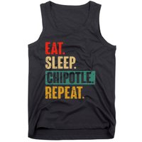 Eat Sleep Chipotle Repeat Funny Vintage Chipotle Lover Tank Top