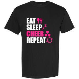 Eat Sleep Cheer Repeat Funny Cheerleader Cheering Squad Gag Garment-Dyed Heavyweight T-Shirt