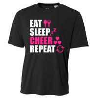 Eat Sleep Cheer Repeat Funny Cheerleader Cheering Squad Gag Cooling Performance Crew T-Shirt