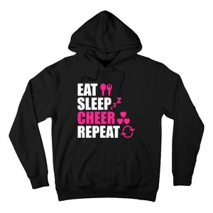 Eat Sleep Cheer Repeat Funny Cheerleader Cheering Squad Gag Hoodie