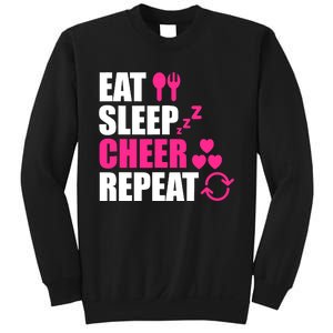 Eat Sleep Cheer Repeat Funny Cheerleader Cheering Squad Gag Sweatshirt