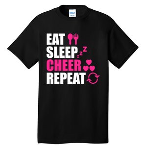 Eat Sleep Cheer Repeat Funny Cheerleader Cheering Squad Gag Tall T-Shirt