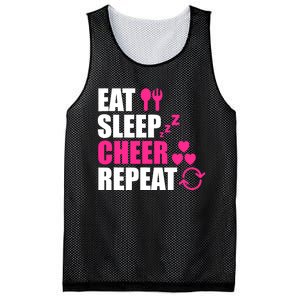 Eat Sleep Cheer Repeat Funny Cheerleader Cheering Squad Gag Mesh Reversible Basketball Jersey Tank