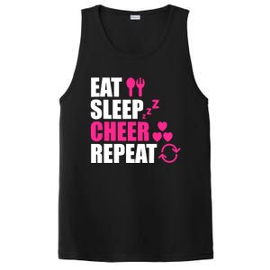 Eat Sleep Cheer Repeat Funny Cheerleader Cheering Squad Gag PosiCharge Competitor Tank