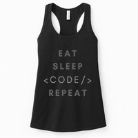 Eat Sleep Code Repeat Funny Programming Coding Women's Racerback Tank