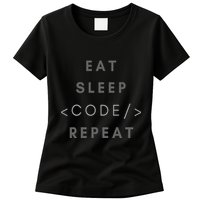 Eat Sleep Code Repeat Funny Programming Coding Women's T-Shirt