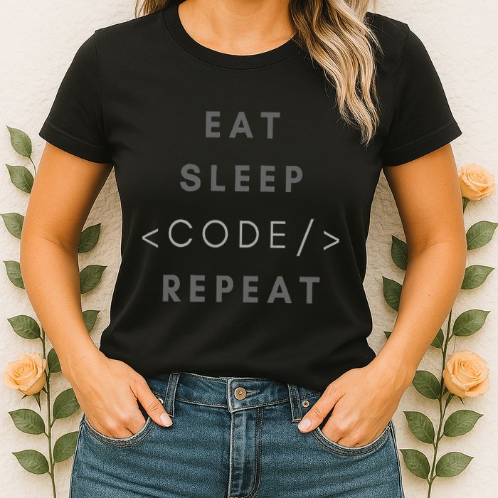 Eat Sleep Code Repeat Funny Programming Coding Women's T-Shirt