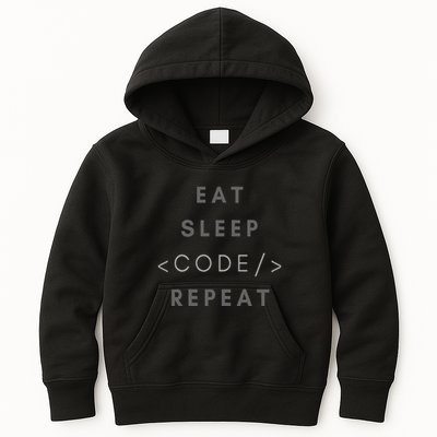 Eat Sleep Code Repeat Funny Programming Coding Kids Hoodie