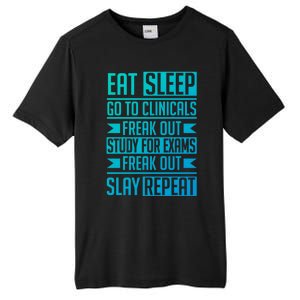 Eat Sleep Clinicals Repeat Funny Nursing School Funny Gift Tall Fusion ChromaSoft Performance T-Shirt