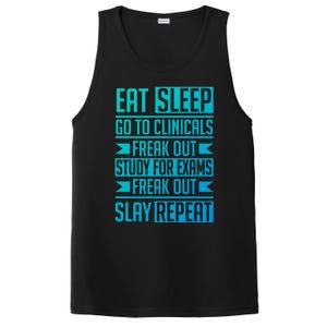 Eat Sleep Clinicals Repeat Funny Nursing School Funny Gift PosiCharge Competitor Tank