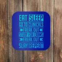 Eat Sleep Clinicals Repeat Funny Nursing School Funny Gift Coaster