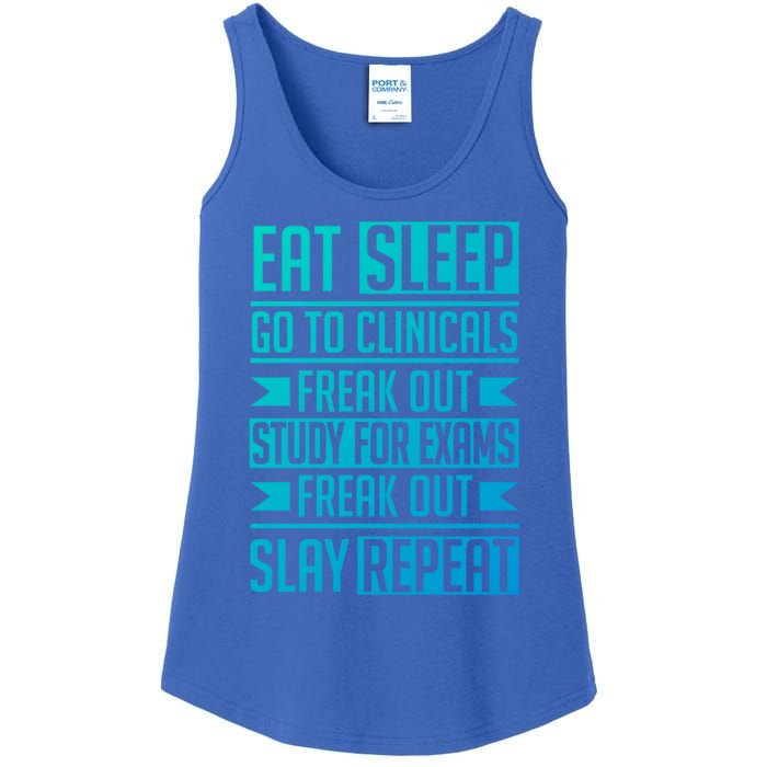 Eat Sleep Clinicals Repeat Funny Nursing School Funny Gift Ladies Essential Tank