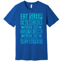 Eat Sleep Clinicals Repeat Funny Nursing School Funny Gift Premium T-Shirt