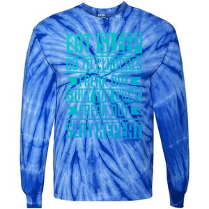 Eat Sleep Clinicals Repeat Funny Nursing School Funny Gift Tie-Dye Long Sleeve Shirt