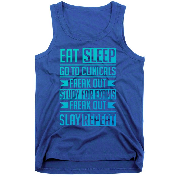 Eat Sleep Clinicals Repeat Funny Nursing School Funny Gift Tank Top