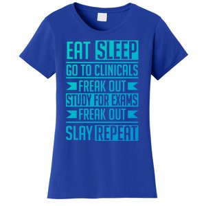 Eat Sleep Clinicals Repeat Funny Nursing School Funny Gift Women's T-Shirt