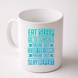 Eat Sleep Clinicals Repeat Funny Nursing School Funny Gift Coffee Mug