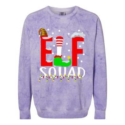 Elf Squad Christmas Matching Family Funny Xmas Squad Colorblast Crewneck Sweatshirt