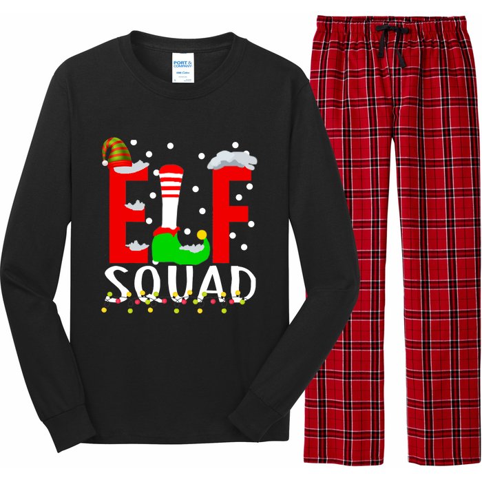 Elf Squad Christmas Matching Family Funny Xmas Squad Long Sleeve Pajama Set