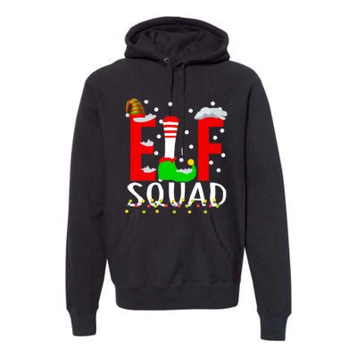 Elf Squad Christmas Matching Family Funny Xmas Squad Premium Hoodie