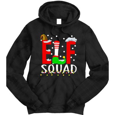 Elf Squad Christmas Matching Family Funny Xmas Squad Tie Dye Hoodie