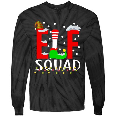 Elf Squad Christmas Matching Family Funny Xmas Squad Tie-Dye Long Sleeve Shirt