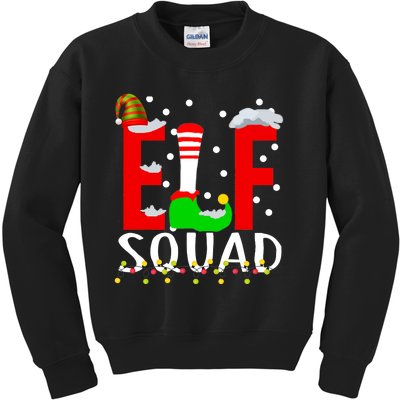 Elf Squad Christmas Matching Family Funny Xmas Squad Kids Sweatshirt