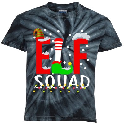 Elf Squad Christmas Matching Family Funny Xmas Squad Kids Tie-Dye T-Shirt