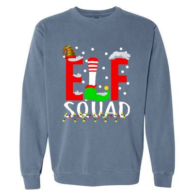 Elf Squad Christmas Matching Family Funny Xmas Squad Garment-Dyed Sweatshirt