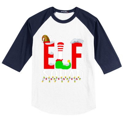 Elf Squad Christmas Matching Family Funny Xmas Squad Baseball Sleeve Shirt