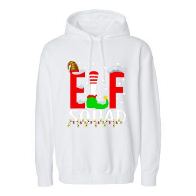 Elf Squad Christmas Matching Family Funny Xmas Squad Garment-Dyed Fleece Hoodie