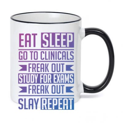 Eat Sleep Clinicals Repeat Funny Nursing School Funny Gift 11oz Black Color Changing Mug