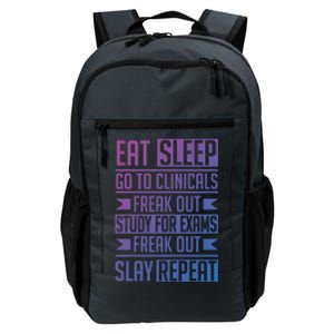 Eat Sleep Clinicals Repeat Funny Nursing School Funny Gift Daily Commute Backpack