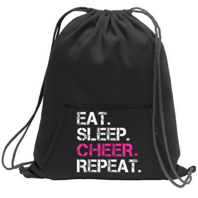 Eat Sleep Cheer Repeat Cheerleading Cheerleader Gifts Sweatshirt Cinch Pack Bag