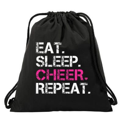 Eat Sleep Cheer Repeat Cheerleading Cheerleader Gifts Drawstring Bag