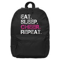 Eat Sleep Cheer Repeat Cheerleading Cheerleader Gifts 16 in Basic Backpack