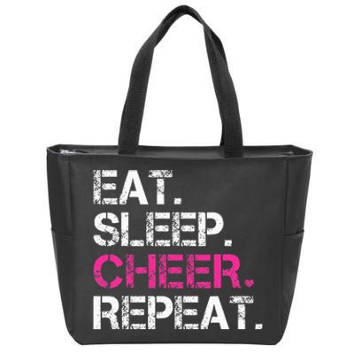 Eat Sleep Cheer Repeat Cheerleading Cheerleader Gifts Zip Tote Bag