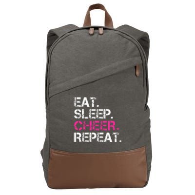 Eat Sleep Cheer Repeat Cheerleading Cheerleader Gifts Cotton Canvas Backpack