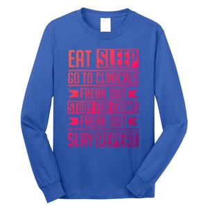 Eat Sleep Clinicals Repeat Funny Nursing School Funny Gift Long Sleeve Shirt