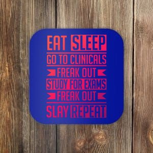 Eat Sleep Clinicals Repeat Funny Nursing School Funny Gift Coaster