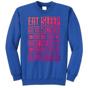 Eat Sleep Clinicals Repeat Funny Nursing School Funny Gift Tall Sweatshirt