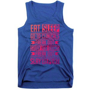 Eat Sleep Clinicals Repeat Funny Nursing School Funny Gift Tank Top