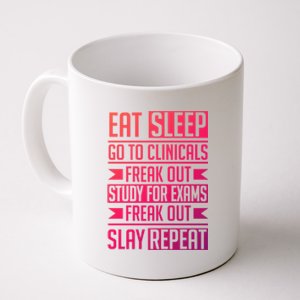 Eat Sleep Clinicals Repeat Funny Nursing School Funny Gift Coffee Mug