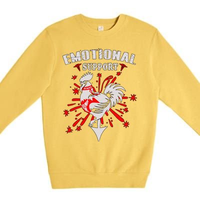 Emotional Support Chicken Emotional Support Cock Premium Crewneck Sweatshirt