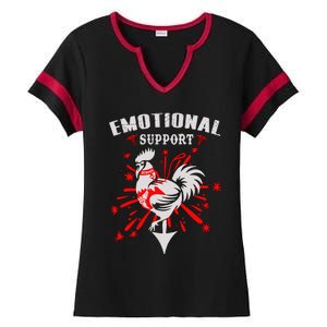 Emotional Support Chicken Emotional Support Cock Ladies Halftime Notch Neck Tee