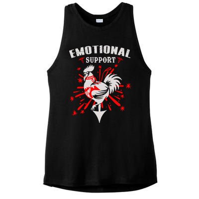 Emotional Support Chicken Emotional Support Cock Ladies PosiCharge Tri-Blend Wicking Tank