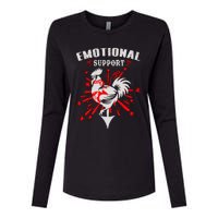 Emotional Support Chicken Emotional Support Cock Womens Cotton Relaxed Long Sleeve T-Shirt