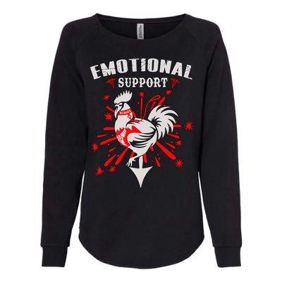 Emotional Support Chicken Emotional Support Cock Womens California Wash Sweatshirt